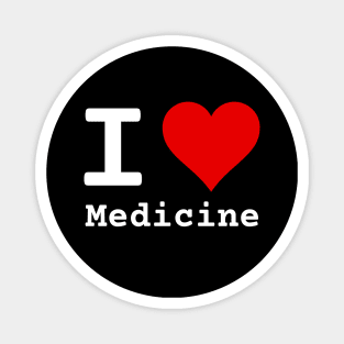 I Love Medicine | Stylized Heart Logo White Magnet